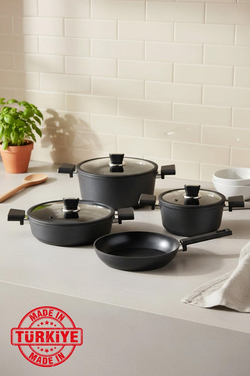 Bernardo Mayasa 7 Piece Ceramic Cookware Set Black (Made in Turkey) - Image 1